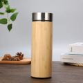 (Pack Of 1) Travel Bamboo Vacuum Flask With Tea Strainer 500ml Flask Botttle. 