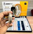 Crown 7+1 Ultra 2 Smart Watch 7+1 Full HD Display Wireless Charger & Bluetooth Calling Smart Watch With 7 Different Straps. 