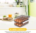 Fast Forward Rolling Egg Container for Refrigerator with Lid - Pack of 1 Stackable Plastic Egg Holder for Refrigerator - Terrazo Egg Tray for Refrigerator or Fridge Organizer. 