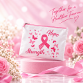 Hope, Love & Strength – Pink Ribbon Pouch. 