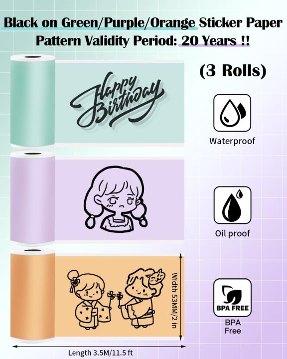 Thermal%20Printer%20Colorful%20Printing%20Stickers%20Self%20Adhesive%20Paper%20Roll%2057*25mm%20for%20Portable%20Bluetooth%20Mini%20Printer%20for%20Printing%20Photos/%20Pictures/Office%20Receipt/Labels/Note/QR%20Code/Labels/Memo%20-%20Image%203