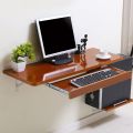 Wall-mounted Drop-leaf Table,Floating Table Wood Table With Keyboard Tray,Space-saving Laptop Workstation For Kitchen Bedroom Study Room-C. 