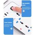 Type-C Universal Extension Lead with Multiple Function,UK Plug 3 Pin Socket Outlet with 6 Gang  3 USB Port  1 Type-C Port,1.8M Cable Power Strip for Home,Kitchen,and Office(White). 