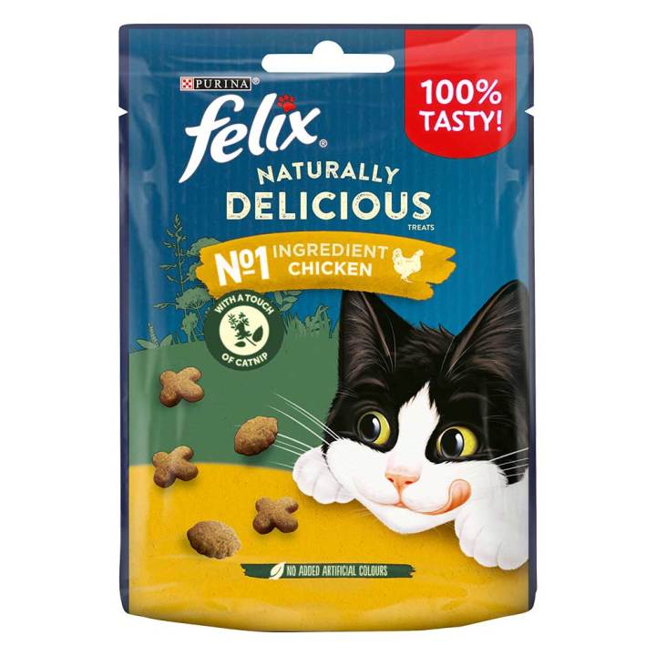 Felix Naturally Delicious Chicken & Catnip Adult Cat Treats - 50g