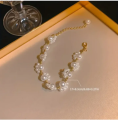 Elegant Cat's Paw Pearl Beaded Bracelet for Girls & Women Fashion Jewelry Cute Charm Bracelet. 
