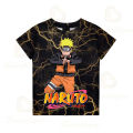 Uzumaki Naruto Adult Children's Clothing Sasuke 3D Digital Printing Loose Large Size Short-sleeved T-shirt Kids Summer Tee Tops. 