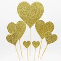 7 pieces heart shape cake topper. 