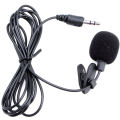 Clip-on Lapel Lavalier Collar Mic / Microphone - 3.5mm For DSLR / Other Equipment - Black. 
