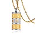 Vnox Cool Rotatable Mantra Necklaces & Pendants Stainless Steel Prayer Necklace Men Jewelry Free Chain 20". 