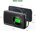 Tendak Portable Radio, Small Transistor Radio FM/AM/SW, Small Radio Portable with Timing Function, Green LCD Display, Headphone Jack, Small Radio with AA Battery Operated. 