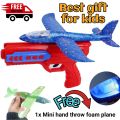 Air Battle AirPlane Glider Eva Soft Aircraft Flying Outdoor Toy 2 in 1 Hand Throw Lighting Up Flying Glider Plane Toys Foam Airplane learning LED Flash Game Toys For Children / Launcher Toys Light Foam Flying Plane, Large Throwing Toy, Model Airplane Toys. 