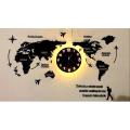 World Map Wooden Wall Clock New Amazing Wooden Wall Clock Decorative Hanging Clock Modern Wall Art Decoration for Home Office Cafe Hotel. 