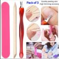Nail Cuticle Remover Tool kit Nail Cuticle Fork Nail Filer Cuticle Stick for Nails Cleaning Tools Nail Art Pack of 3. 