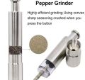 Grind Gourmet Salt and Pepper Grinder Original Pump & Grind Pepper mill are Refillable, Modern Thumb Press Grinder Food Processor Kitchen Tools. 