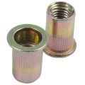 QUANBU 20pcs Flat Head Metric Steel M10 Blind Insert Rivet Nut Rivnut. 