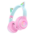 Tiktok Girl Cat wireless Headphones Bluetooth - Bluetooth Headphone - Cat Wireless Headphones Bluetooth Over-Ear Headset with Cute Cat Ears - Cat Ear LED Light Up Wireless Bluetooth Headphones. 