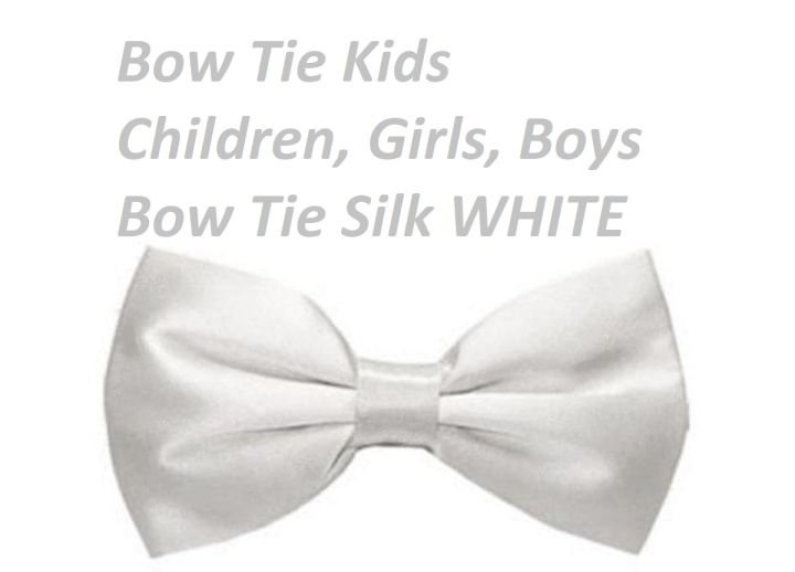 Bow%20Tie%20Kids%20Children,%20Girls,%20Boys%20Bow%20Tie%20Silk%20WHITE%20-%20Image%202