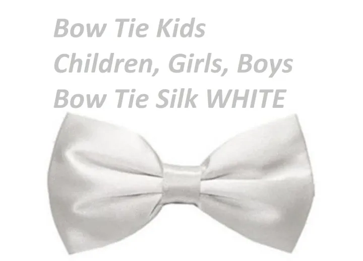 Bow%20Tie%20Kids%20Children,%20Girls,%20Boys%20Bow%20Tie%20Silk%20WHITE%20-%20Image%202