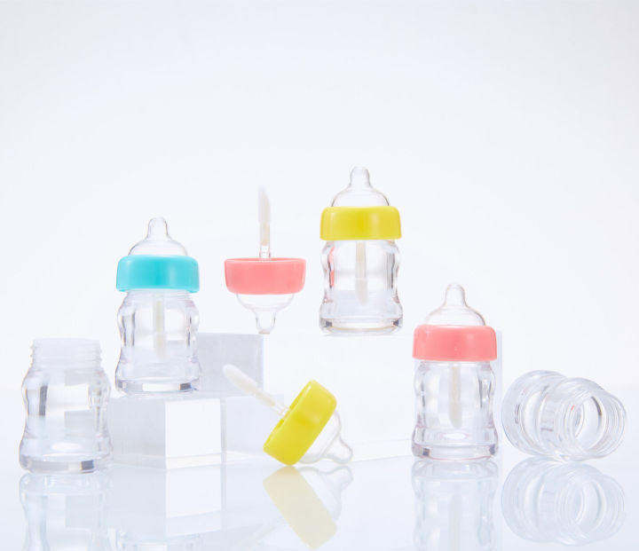 Mini Multi Milk Bottle Color Glaze Lip Honey Empty Mouth Red Tube Hot selling Cosmetic Packaging Materials