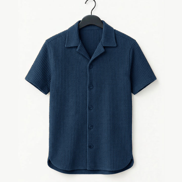 Richman%20Cuban%20Collar%20Shirt%20For%20Men%20-%20Half%20Sleeves%20Men%20Shirts%20-%20Waffle%20Knit%20Casual%20Shirts%20For%20Men%20-%20Image%207
