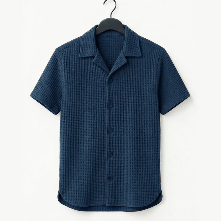 Richman%20Cuban%20Collar%20Shirt%20For%20Men%20-%20Half%20Sleeves%20Men%20Shirts%20-%20Waffle%20Knit%20Casual%20Shirts%20For%20Men%20-%20Image%207