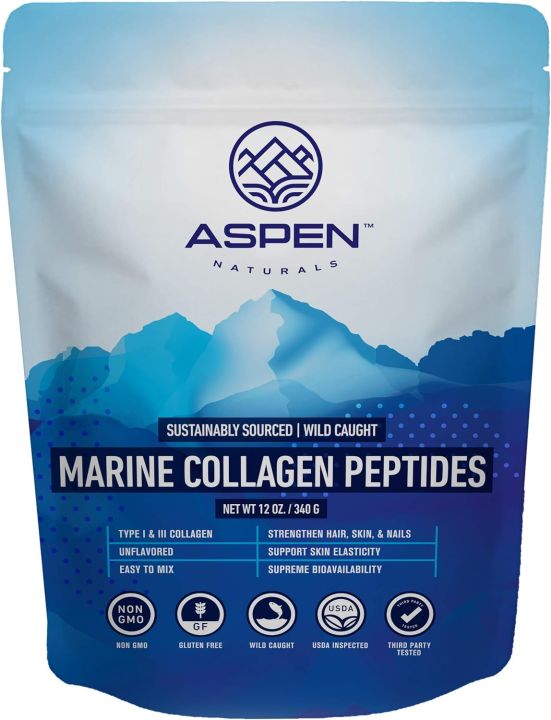 Aspen Naturals Marine Collagen Peptides - Collagen for Women | Protein Powder Supplement for Joint and Bone Health | 30 Day Supply - Natural Fuel for Daily Dietary Health  340gm