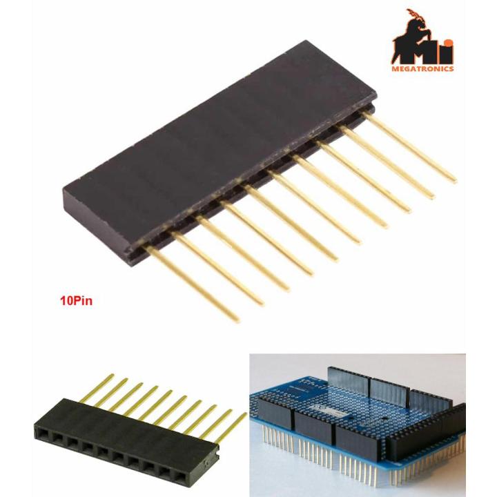 2pcs 10 pin long female Header row Stackable Connector 2.54mm 15mm ...