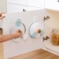 2 Pieces Multipurpose Kitchen Rotatable Folding Pot Lid Rack Shelf for Chopping Board Wall-mounted Plywood Storage Wall Hook. 