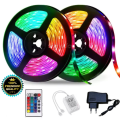 Rgb led strip rgb lights 3528 Waterproof Remote Control Color Changing-Rgb lights celing lights Gaming lights - Rgb Led Strip Light 5 meter Complete Kit. 