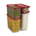 4 Canister Set Box Dry Food Storage Zylar Container-Red. 