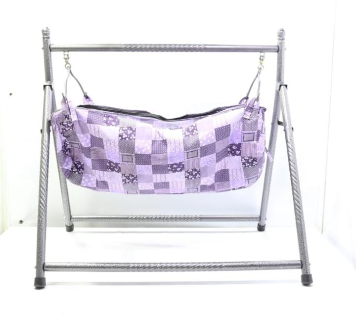 High%20Quality%20Baby%20Cradle%20Full%20Folding%20-%20(Reliable%20Metal%20Rod)%20baby%20cradle%20swing%20jhula%20steel%20stand%20with%20cloth%20for%20sleeping%20-%20Image%203