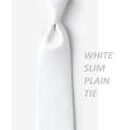 White Slim Plain Tie - Stylish And Elegant Tie For A Classic And Sophisticated Look: Premium Quality For Long-Lasting Fashion. 