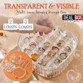 Multi Layer Jewellery Organizer with Lid Transparent | Ear Rings & Necklace_Bracelets Holder | Small Jewelry Box Vanity Hanger Stand Rotating. 