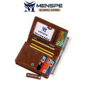 MENSPE Men Wallet RFID Card Case Safety Card Holder RFID Blocking PU Leather Wallet Card Holder Coin Wallet Document Organizer Card Case with Zipper. 
