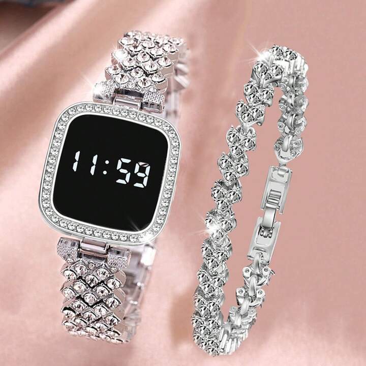 Ladies%20Silver%20Diamond%20Digital%20Touch%20Screen%20LED%20Watch%20For%20Women%20With%20Bracelet%20%7C%20Stylish%20Ladies%20Watches%20in%20Round%20Dial%20With%20Diamond%20Stainless%20Steel%20Jewelry%20Chain%20%7C%20Korean%20Watches%20For%20Girls%20-%20Image%202