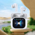 Quasar Headset Wireless Earbuds with Touch Screen Noise Cancelling Sweat-proof Bluetooth Headphones with Charging Case for Active Lifestyle Noise-cancelling Earphones. 