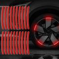 20 Pcs Car Wheel Hub Reflective Sticker Tire Rim Reflective Strips Luminous Sticker for Night Driving Red. 