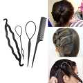 6pcs Topsy Tail Hair Tool Hair Loop, Hair Comb Hairstyle Braiding Tools with Zig Zag Pony Tail Makers Professional Hair Styling Kits For Women Hair Accessories Set Women Girls DIY  Set Kit Tools Accessories Pull Hair Needle Dish hair Comb Tools As Picture. 