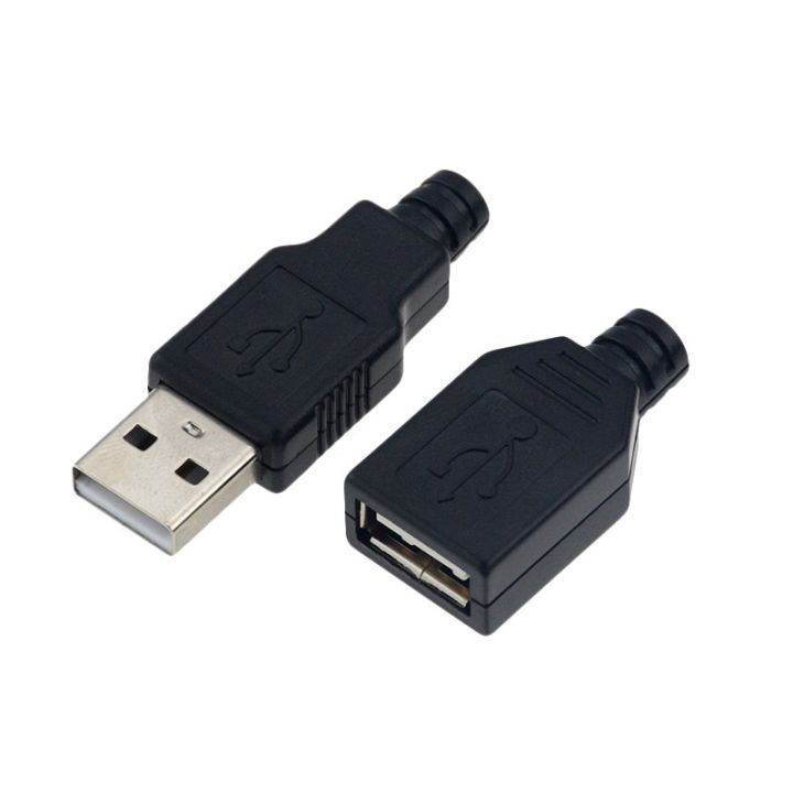 10pcs%20Type%20A%20Male%20Female%20USB%204%20Pin%20Plug%20Socket%20Connector%20With%20Black%20Plastic%20Cover%20Type-A%20DIY%20Kits%20-%20Image%207