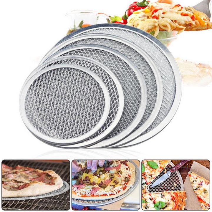 【BestGO】Nonstick Bakeware Pizza Pan Aluminum Pizza Screen For Kitchen Restaurant