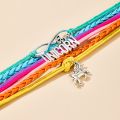 Style Colorful Handmade Bracelet Set for Women Unicorn Name Love  Multilayer Bangle Female Summer Party Jewelry. 