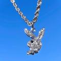 Stainless Steel Hippop -Playboy Necklace Bunny Pendant Necklace For Men Women. 