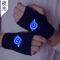 【Ready Stock&COD ALI Naruto Anime Gloves Toy Two-dimensional Uchiha Konoha Logo Warm Double Cotton Luminous Toys. 