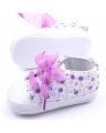 Pair of Canvas Shoes For Babies - Purple & White. 