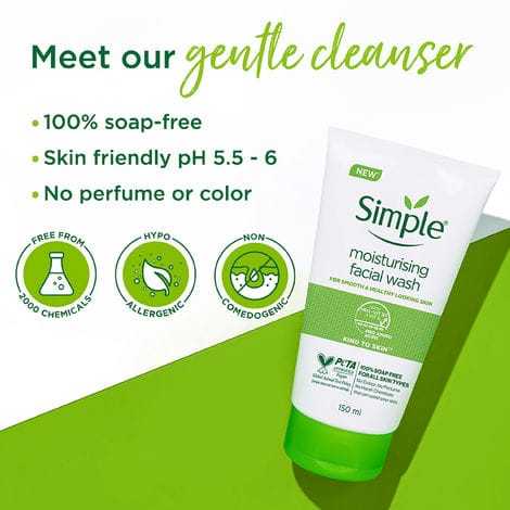 Simple Foaming Moisturising Facial Wash 150ml – Gentle Hydrating ...