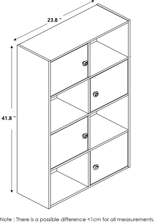 eFurniture%20Gorgeous%204-Tier%208%20Cube%20with%204%20Door%20and%204%20Open%20Cube%20Shees%20Bookcase%20Bookshef%20Storage%20Bookcases%20Multifunctional%20Display%20Shelf%20-%20Image%204
