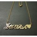JAVERIA NAME NECKLACE LOCKET ; STAINLESS STEEL. 