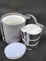 HOTLINE 3+1 Layer Tiffin Insulated Lunch Box Food Carrier Storage Box Office Lunch box 3 Layer Hotline Travelling Office Lunch Box with Raita Salad box Plastic + Steel. 