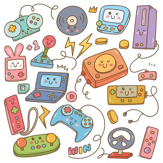 Pack of 14 Kawaii Sticker Icons Hand Drawn Doodle Stickers for Laptop