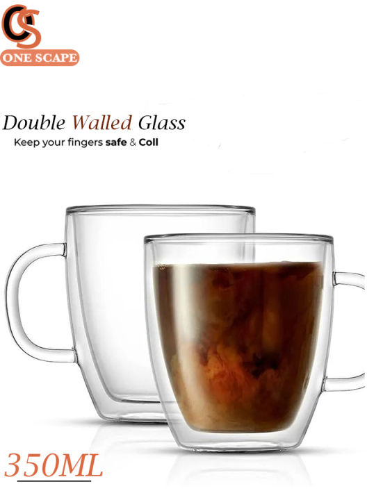 Double Wall Glass Insulated Drinkware 2 Piece Set 350ml main image 0